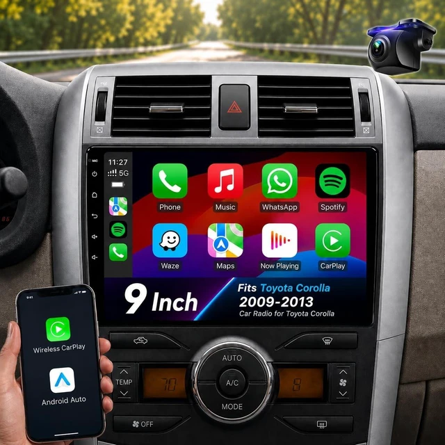 Main image of Car Stereo for Toyota Corolla 2009-2013, Wireless CarPlay & Android Auto