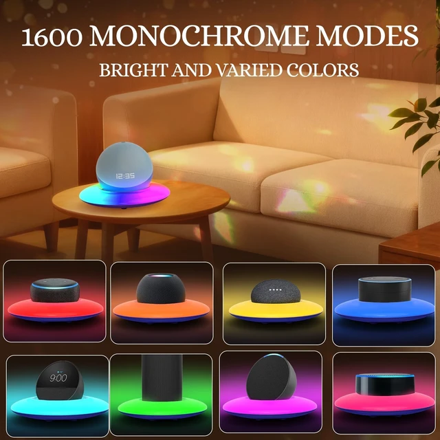 Alt view image 4 of 5 - MUMUUGG Dream Color LED Light Speaker Base, Desktop Holder Mount,Compatible Echo Dot (5th Gen)Echo SpotHomePod miniEcho Dot (4th Gen)Echo Dot (3red Gen)Ehco PopExquisite Desktop Decoration