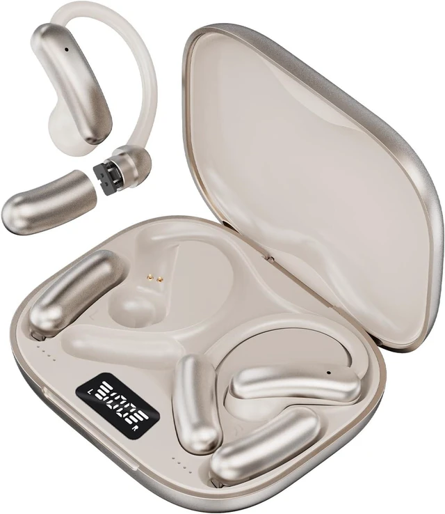 Main image of OceanSounds Open Ear Headphones with Swappable Battery, Bluetooth 5.4 Wireless Ear Hook Headphones, Secure Fit for Running, Workout, Cycling and Outdoor Activities (Skin)