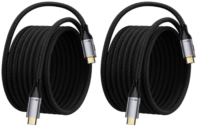 Main image of USB C to USB C Cable long, 20Gbps Data Transfer, 240W PD Fast Charging, 8K@60Hz Video Support, Durable Braided Nylon, Type C Compatible for iPhone 17, MacBook Pro Air, Portable Monitor(10FT+10FT)
