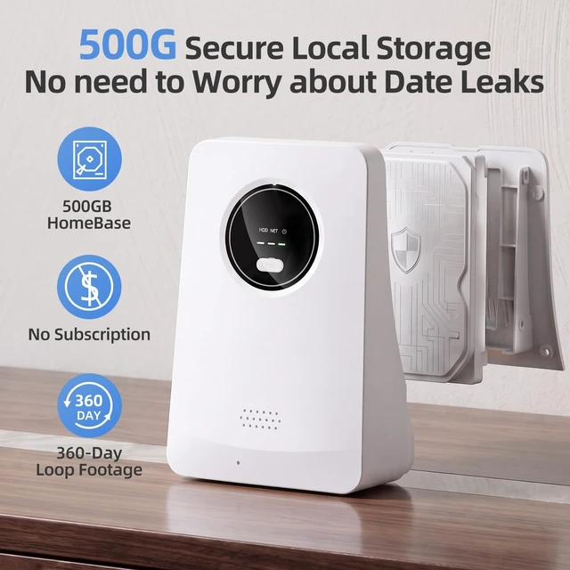 Alt view image 4 of 5 - KCSNYOPRO Security Cameras Wireless Outdoor, Classic 4-Cam Kit, Solar Powered ^^ No Subscription Required, 500GB HDD Build-in Storage, 360 PTZ, 4MP Color Night Vision, Easy Install