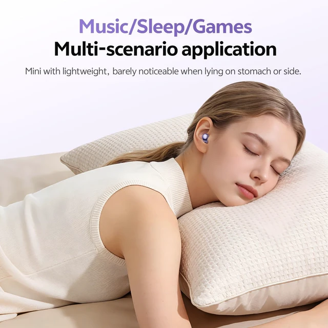 Alt view image 5 of 5 - CHENRUIDA Noise Cancelling Sleep Earbuds for Side Sleepers(Purple)