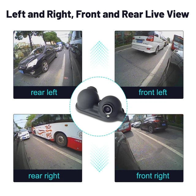 Alt view image 2 of 5 - Side Front Rear View Cameras Set Backup Cameras for Truck Car Van Camper with Night Vision and Wide View Angle, Side Mirror Mount, IP68 Waterproof