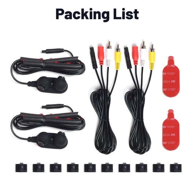 Alt view image 5 of 5 - Side Front Rear View Cameras Set Backup Cameras for Truck Car Van Camper with Night Vision and Wide View Angle, Side Mirror Mount, IP68 Waterproof
