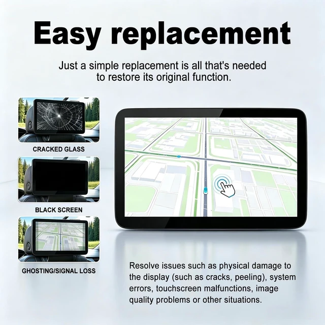 Alt view image 4 of 5 - 12.6" Headrest Rear Seat TV DVD Screen 85100044 for Cadillac GMC Yukon