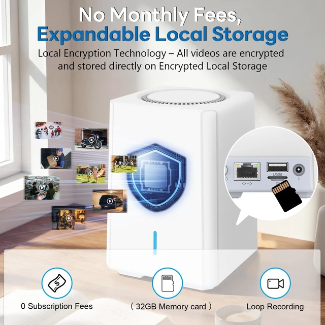 Alt view image 3 of 5 - Fociey 4K Solar Security Cameras Wireless Outdoor with Local Storage Base