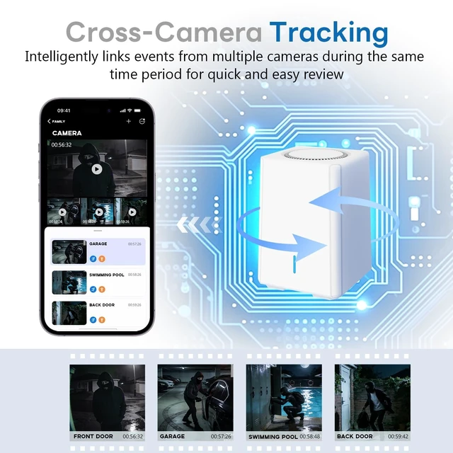 Alt view image 4 of 5 - Fociey 4K Solar Security Cameras Wireless Outdoor with Local Storage Base
