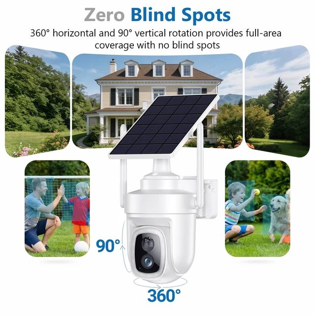 Alt view image 5 of 5 - Fociey 4K Solar Security Cameras Wireless Outdoor with Local Storage Base