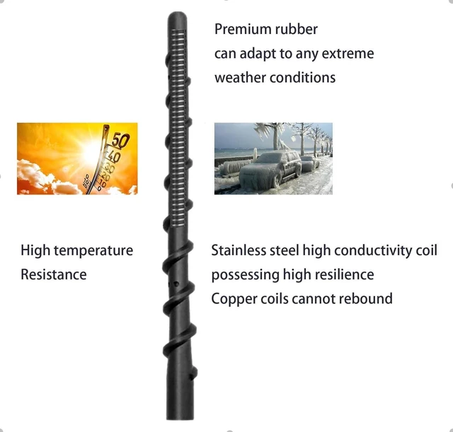 Alt view image 3 of 5 - VAGMI 9" Motorcycle Antenna for Harley Davidson 1989+(2-Pack)