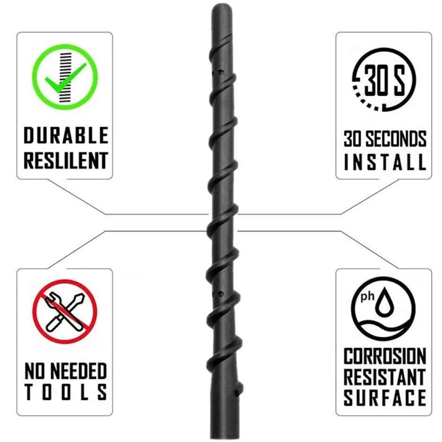 Alt view image 4 of 5 - VAGMI 9" Motorcycle Antenna for Harley Davidson 1989+(2-Pack)