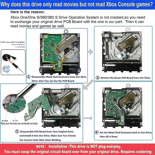 Alt view image 4 of 5 - Sedicoca Original Lite-on DG-6M1S DG-6M2S Blu-ray Disc DVD Drive Replacement for Xbox One Console