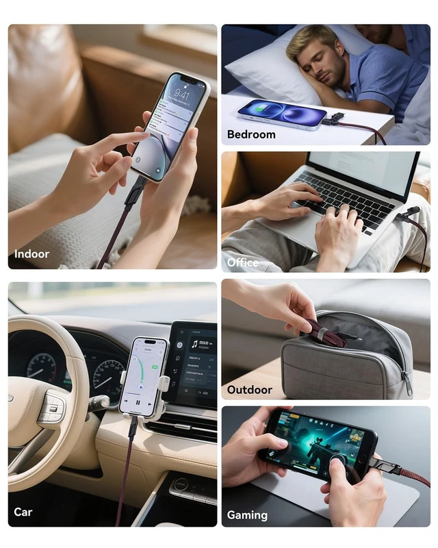 Alt view image 5 of 5 - 240W USB C to USB C Cable Fast Charging,2Pack 4FT 4 in 1 Charging Cable