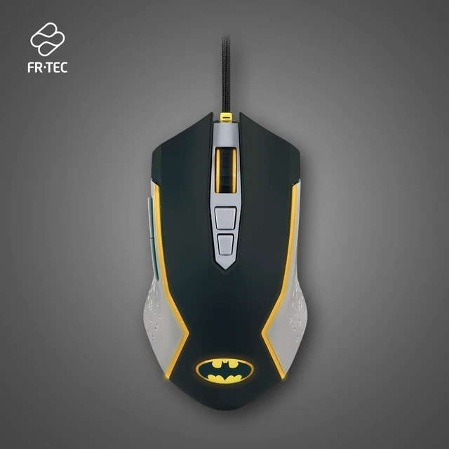 Alt view image 2 of 3 - FRTEC - Batman Edition Gaming Mouse, Yellow LED Lighting, Adjustable DPI, Wired, Official DC Collection, Fast and Precise Movement, Configurable Side Buttons