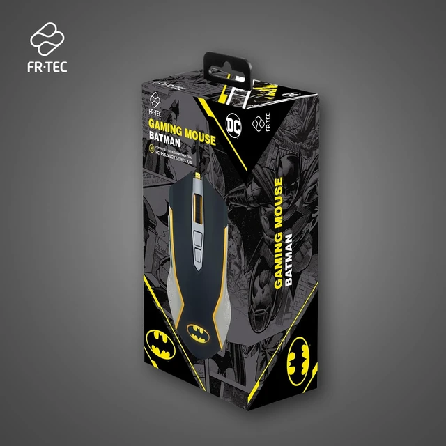 Alt view image 3 of 3 - FRTEC - Batman Edition Gaming Mouse, Yellow LED Lighting, Adjustable DPI, Wired, Official DC Collection, Fast and Precise Movement, Configurable Side Buttons