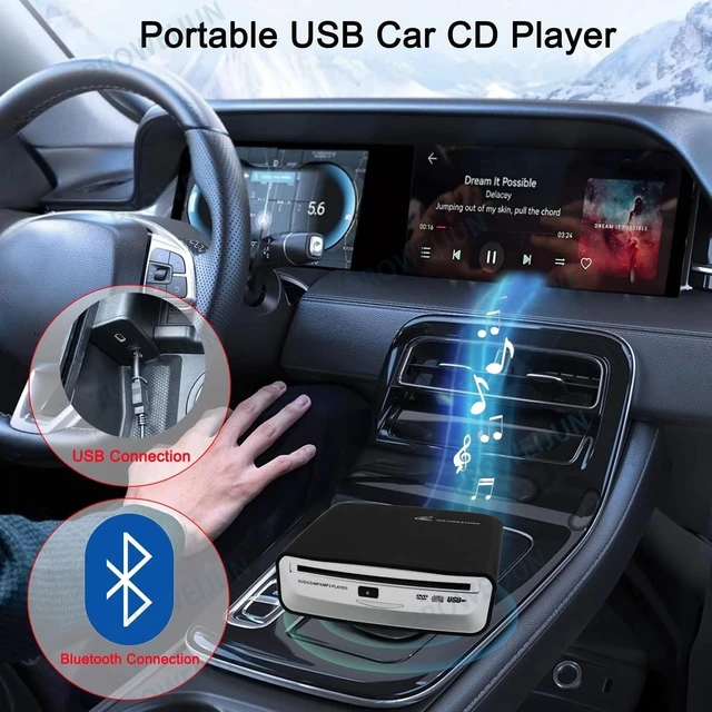 Alt view image 2 of 5 - Portable CD Player for Car - External USB & Bluetooth VCD