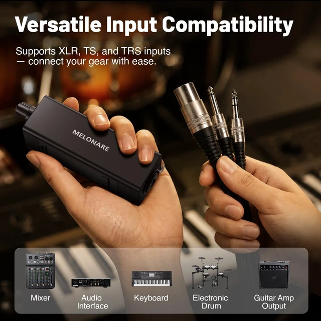 Alt view image 5 of 5 - MELONARE Portable Wired in-Ear Monitor Headphone Amp XLR TRS WM-1
