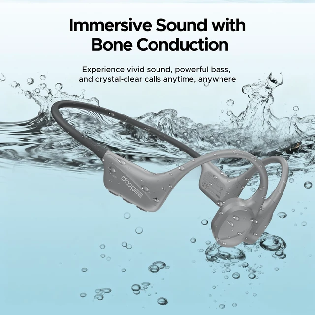 Alt view image 3 of 5 - Open-Ear Bone Conduction Headphones for Swimming, IP68 Waterproof, 32G MP3