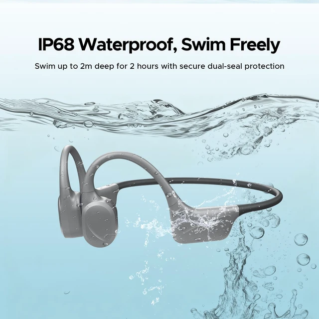 Alt view image 4 of 5 - Open-Ear Bone Conduction Headphones for Swimming, IP68 Waterproof, 32G MP3