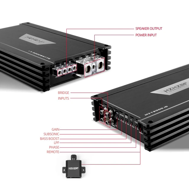Alt view image 3 of 5 - HZHZSP 2000W RMS Class D Monoblock Car Subwoofer Amplifier, 1 Ohm Stable