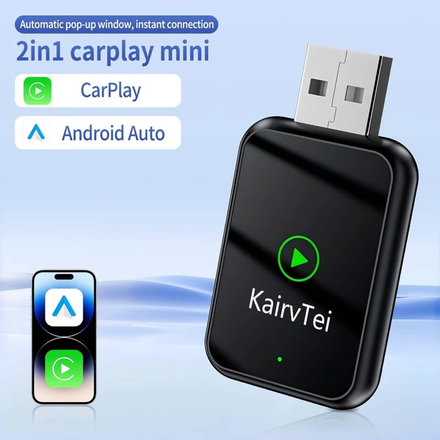 Alt view image 2 of 5 - KairvTei Wireless CarPlay Adapter for Apple iPhone & Android,Multi-User Seamless Connection for Upgrade Wired to Wireless CarPlay Auto, No Latency for iOS 10+ Android 11+ to Screen w/USB