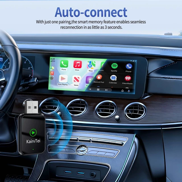 Alt view image 4 of 5 - KairvTei Wireless CarPlay Adapter for Apple iPhone & Android,Multi-User Seamless Connection for Upgrade Wired to Wireless CarPlay Auto, No Latency for iOS 10+ Android 11+ to Screen w/USB