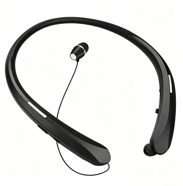 Main image of MZQYRVK Neckband Bluetooth Headphones, Auto Retractable Earbuds, 20H Playtime, CVC Noise Cancelling, IPX4 Sweatproof, Vibration Alert, Wireless Headset for Sports Work