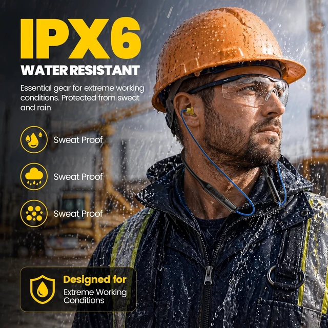 Alt view image 5 of 5 - Next-Gen Bluetooth 6.0 Earplug Headphones for Work, 30dB Hearing Protection