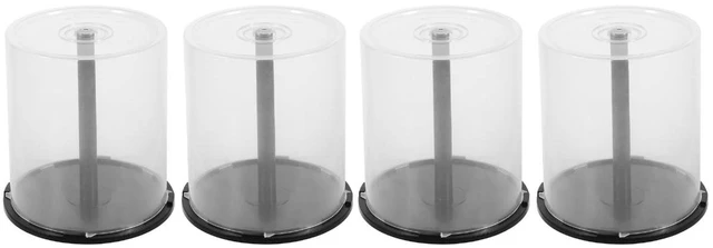 Main image of Zerodeko Cd Storage Bucket 4-Pack DVD Storage Container with Clear Cover Disc for Cds and DVDs Space-Saving Organizer Case for Home Office Use