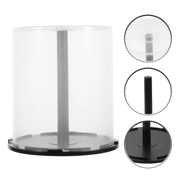 Alt view image 4 of 5 - Zerodeko Cd Storage Bucket 4-Pack DVD Storage Container with Clear Cover Disc for Cds and DVDs Space-Saving Organizer Case for Home Office Use