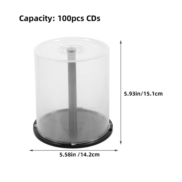 Alt view image 5 of 5 - Zerodeko Cd Storage Bucket 4-Pack DVD Storage Container with Clear Cover Disc for Cds and DVDs Space-Saving Organizer Case for Home Office Use