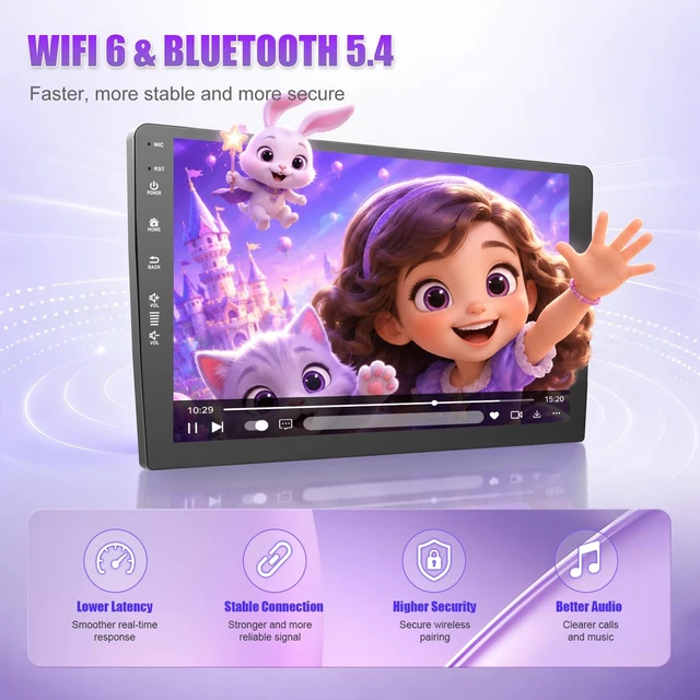 Alt view image 3 of 5 - Car Stereo Radio for Honda Accord 7th 2003-2007 with Wireless CarPlay Android Auto ^^ 10.2-inch IPS HD Touchscreen, 2+64G Storage, 5G-WiFi6 Airplay FM AM SWC, 1080P Backup Camera