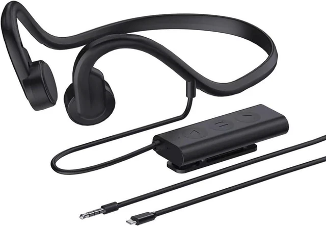 Main image of LQZM Wired Bone Conduction Bluetooth Headphones, 3.5Mm Or Type C Wired Open-Ear Headphones with Microphone, Sports Earphones for Running Cycling Working