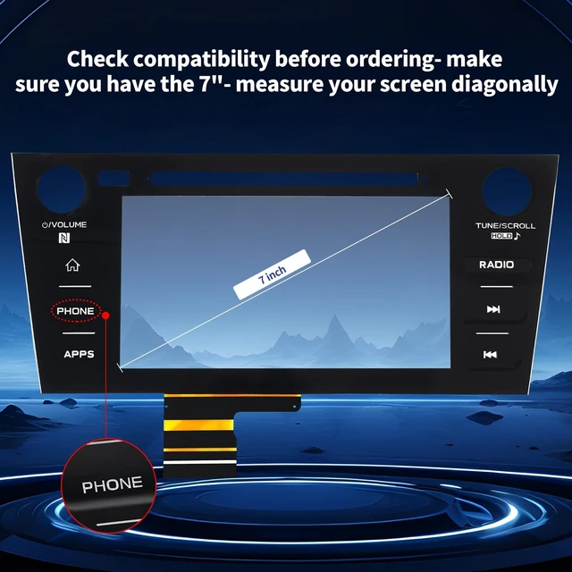 Alt view image 4 of 5 - TsuperU 7" Touch Screen Digitizer Replacement for Subaru WRX STI Radio Screen 2019-2021, Touchscreen fit 86431VA610 86431VA620 86341VA660 86431VA680 86471VA630 86471VA610 OEM Navigation System-Phone