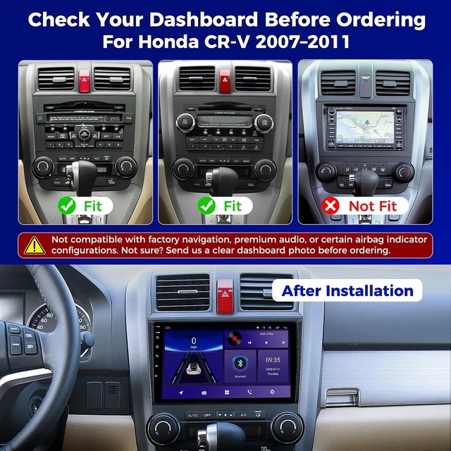 Alt view image 2 of 5 - Car Stereo for Honda CR-V 2007-2011, Wireless CarPlay & Android Auto
