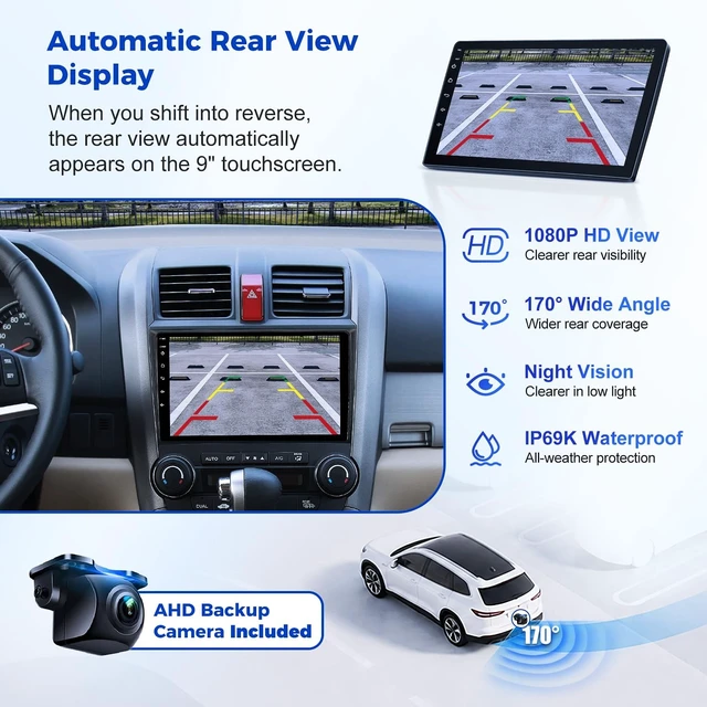 Alt view image 5 of 5 - Car Stereo for Honda CR-V 2007-2011, Wireless CarPlay & Android Auto