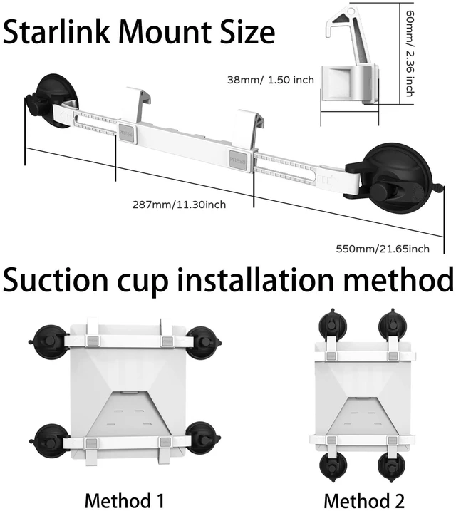 Alt view image 5 of 5 - Starlink Mini/GEN3 Suction Cup Mount Starlink Accessories for Car Sunroof