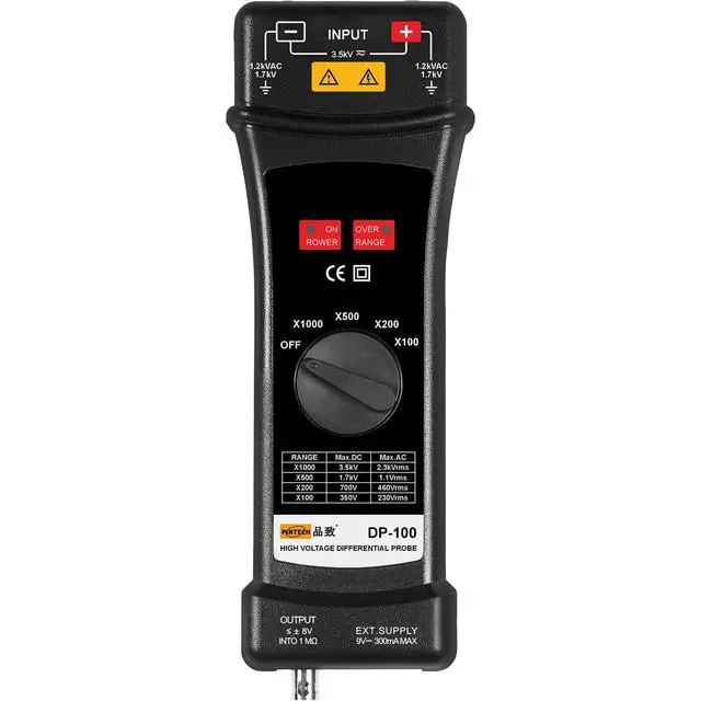 Alt view image 3 of 4 - PINTECH High Voltage Differential Active Probe 7000V, 100MHz, 100X/200X/500X/1000X Attenuation Rate, 3.5ns Rise Time Oscilloscope Probe DP-100