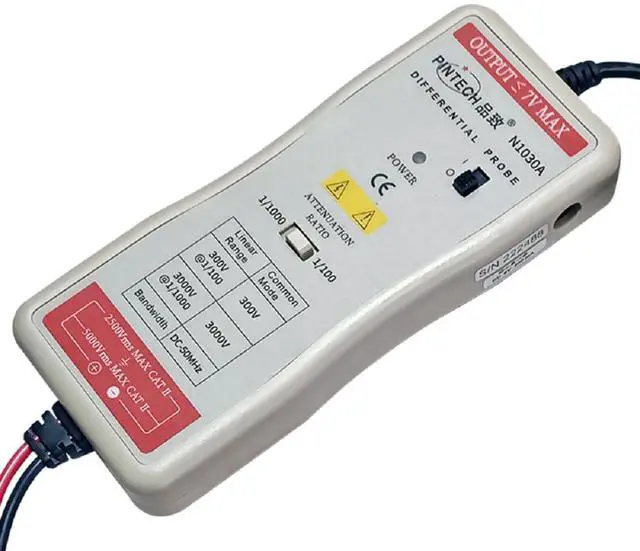 Alt view image 3 of 5 - PINTECH High Voltage Differential Probe, 50MHz, 3000V, 1000X/100X Attenuation, ±1% Accuracy, Oscilloscope Probe with Standard BNC Interface, N1030A
