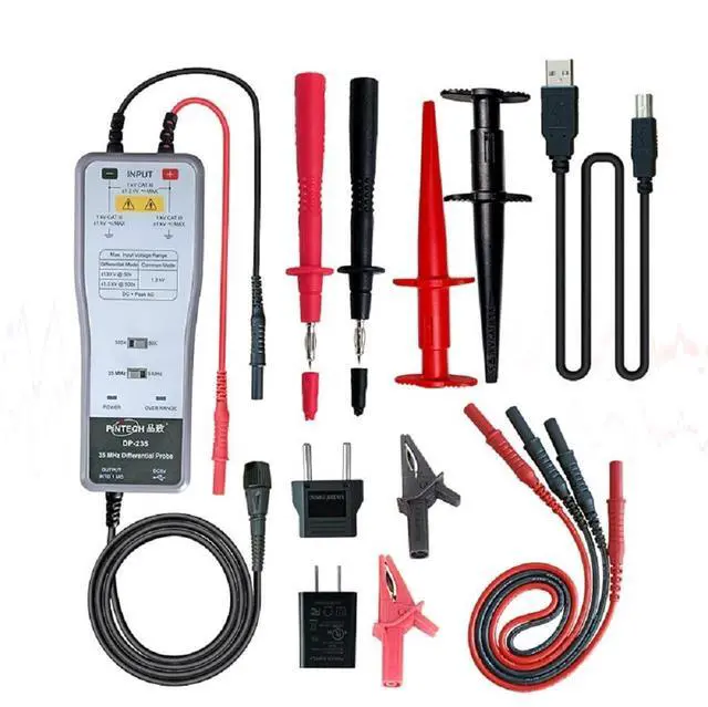 Main image of PINTECH High Voltage Differential Active Probe 2600V, 35MHz, 50X/500X Attenuation Rate Oscilloscope Probe Kit DP-235
