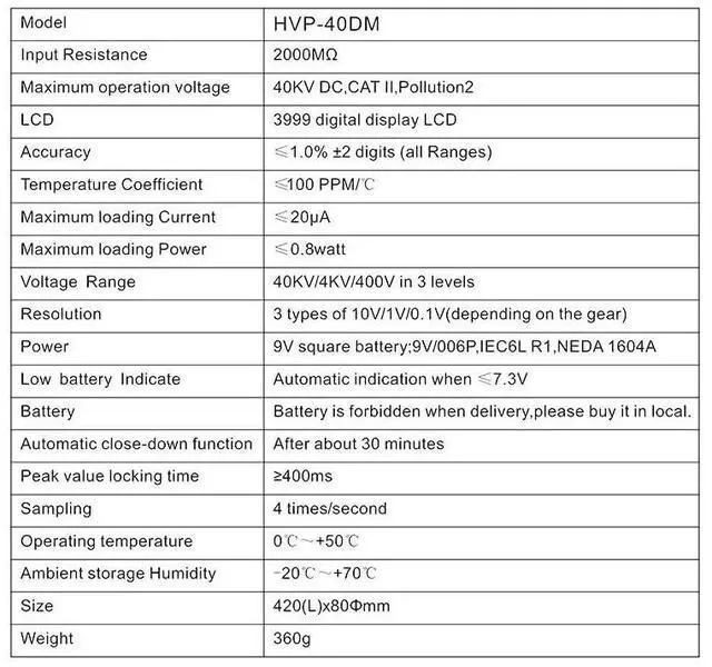 Alt view image 2 of 7 - PINTECH DC High Voltage Probe, 40kV, 2000M High Voltage DC Meter Attenuation Rods with LCD Display, HVP-40DM