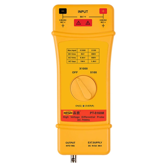 Alt view image 4 of 4 - PINTECH High Frequency Differential Probes for Oscilloscope 16kV, 70MHZ, 100X/1000X Attenuation Rate, Oscilloscope Probe with Standard BNC Interface, PT-5160M