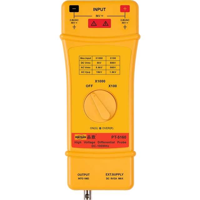 Alt view image 4 of 4 - PINTECH High Frequency Differential Probes 16kV, 100MHZ 100X/1000X Attenuation Rate, Oscilloscope Probe with Standard BNC Interface, PT-5160