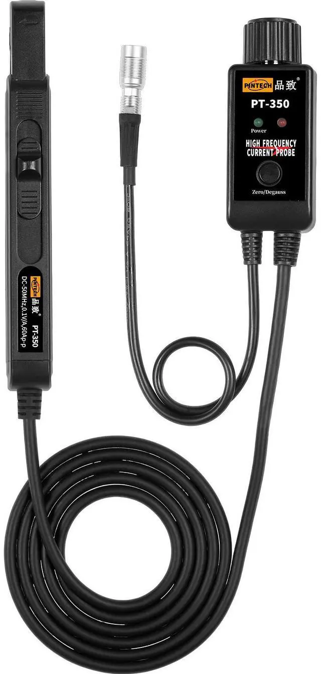 Main image of PINTECH Oscilloscope Probe High Frequency AC/DC Current Probe 60A, 50MHz, High Precision Oscilloscopes Current Probe with BNC Connector, PT-350