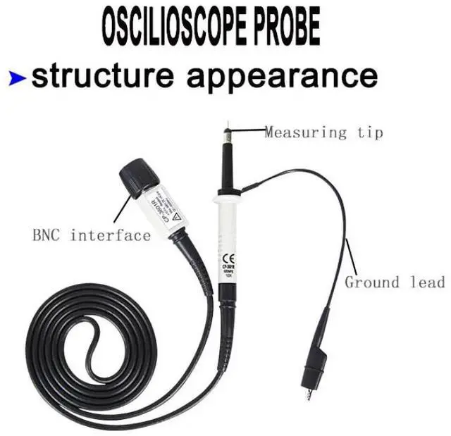 Alt view image 3 of 4 - PINTECH 10X Oscilloscope Probe 600MHz Passive High Voltage Probes 12pF, 600V, 0.5% Accuracy, Lab Scope Probe with BNC Connector, CP-3601R