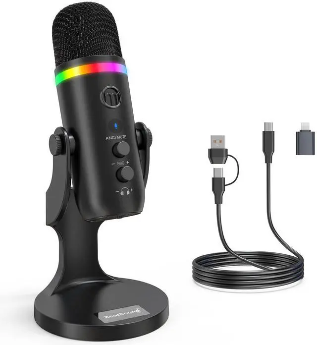 Main image of Podcast Microphone for PC, USB Mic with Noise Reduction, Tap-to-Mute, Gain & Echo Controls, Zero-Latency Monitoring, RGB Lighting for Mac, iPhone, iPad, Live Streaming & Voice-Over K66 Pro