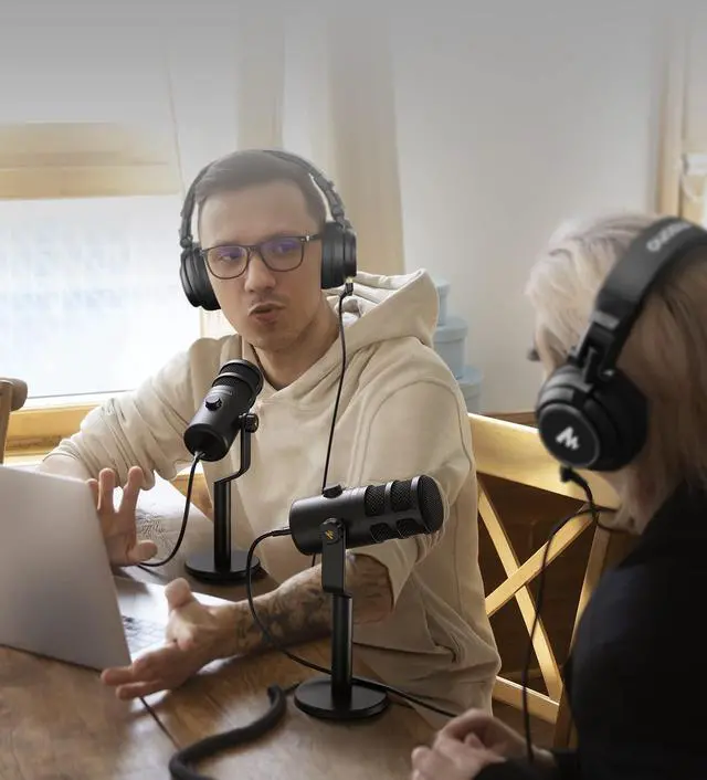 Alt view image 7 of 7 - USB Dynamic Microphone, Podcast Recording Microphone with Gain Knob, Plug & Play, Metal Structure, Voice-Isolating Technology, Cardioid Studio PC Mic for Streaming, Vocal, Home Studio-PD100U