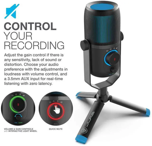 Alt view image 5 of 7 - Talk USB Microphone, USB-C Output, Cardioid, Omnidirectional, Stereo or Bidirectional, 96k Sample Rate, 20Hz, 20kHz Frequency Response, Volume, Gain Control, Quick Mute, Plug & Play