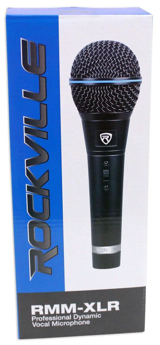 Alt view image 6 of 7 - RMM-XLR Super Cardioid Dynamic Microphone, 600 Ohm, Metal Body, On/Off Switch, 10ft XLR Cable, Black Finish, for Live Performances and Vocals