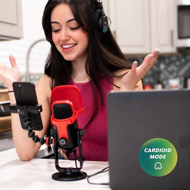 Alt view image 4 of 7 - Wavo POD USB Condenser PC Microphone for Podcasting, Streaming, Recording, Mute and Gain Controls, Headphones for Live Monitoring, Laptop Plug & Play for Mac and PC