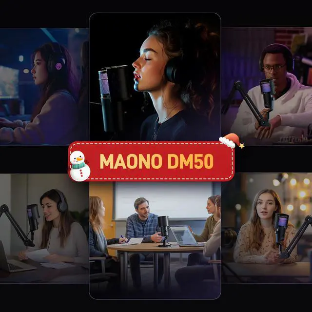 Alt view image 7 of 7 - USB Microphone for Gaming Streaming, Podcast Condenser mic with 3 Polar Patterns Software for Twitch TikTok YouTube Discord, Profession Studio Recording Mic for Computer PC Mac DM50